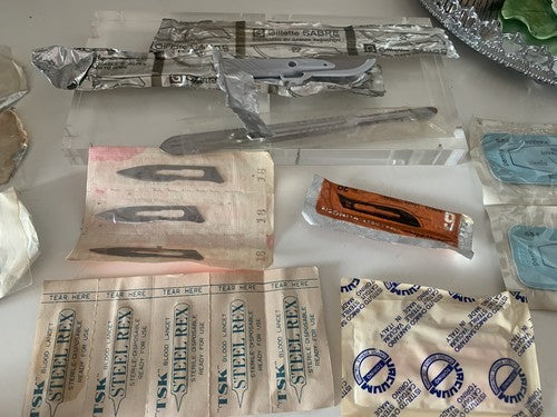 Bistouri Et Lame Médicale de Collection Époque Début 1900 De Vitrine