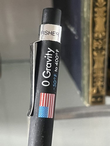 🔴 FISCHER Spacetec penna sfera nera meccanismo a pulsante scrive, vintage