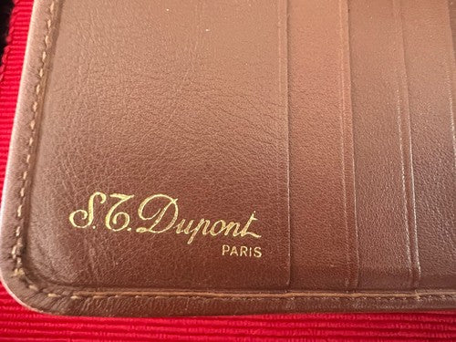 🔴 DUPONT portafoglio uomo pelle marrone porta banconote carte credito tascabile