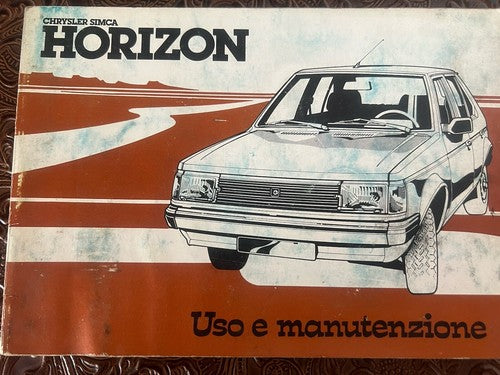 Chrysler Simca Horizon Booklet Car Use Maintenance Italian Original
