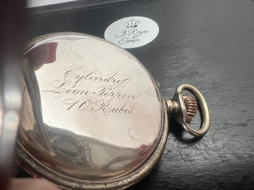 🔴 LEON PERRIN orologio tasca ARGENTO 800 cesellato da revisionare parti