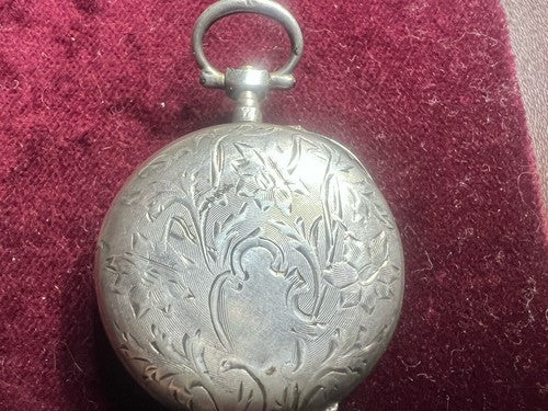 Montre Poche Argent 800 Femme Levier-Dos De Examen Pièces Style Vintage 