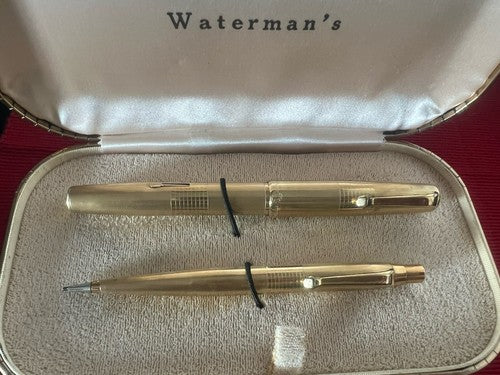 DE WATERMAN Stylo-Plume Stylo à Plume Ideal Levier Plaqué Or 18 KT Scrivono