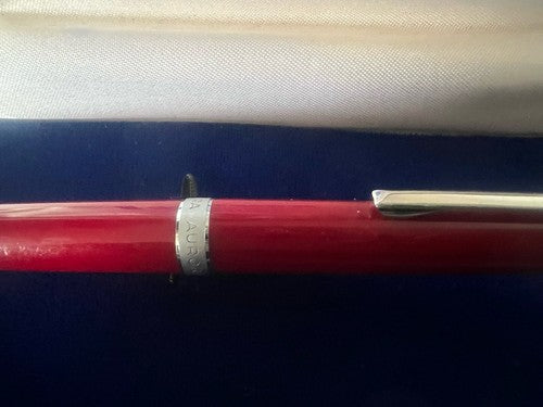 🔴 AURORA penna sfera a scatto ROSSA scrive con astuccio vintage