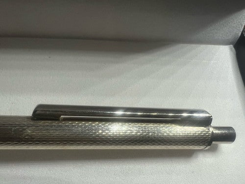 Stylo-Plume Sphère Argent Massif 925 Guillocchè-Mechanismus Bouton Écrit 13 