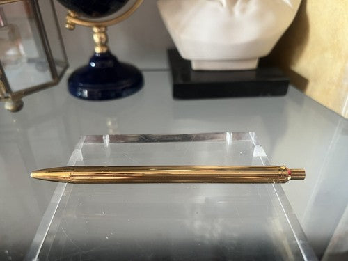 🔴 NOVA gold-plated metal push-button ballpoint pen writes vintage 