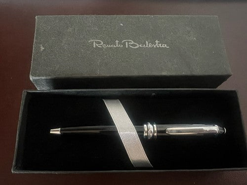 Renato Balestra Kugelschreiber, schwarzer Lackkörper mit Vintage-Etui 