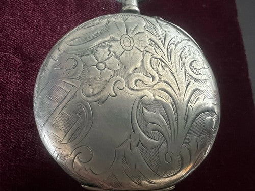 Montre Poche Homme Argent 800 Ciselé Fonctionne Antique Début 900