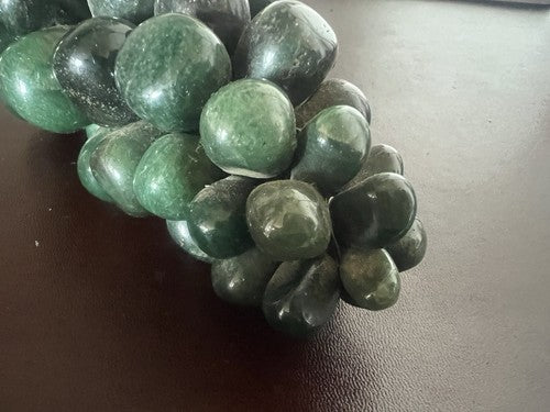 🔴 Grappolo uva GIADA VERDE autentica scultura misura naturale 16x8,5 vintage