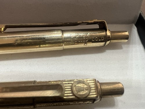 Ballograf Stylo-Plume Sphère Crayon Mécanique Signum Dorées Vintage 11
