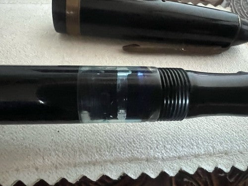 🔴 TROPEN GOLD penna stilografica nera a pistone pennino ORO scrive vintage