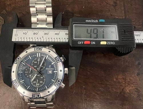 🔴 FESTINA cronografo uomo F166667 al quarzo acciaio OVERSIZE funziona