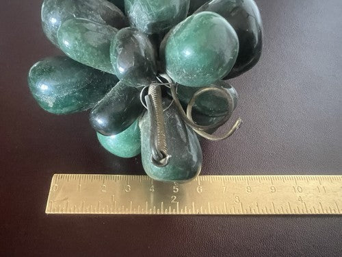 🔴 Grappolo uva GIADA VERDE autentica scultura misura naturale 16x8,5 vintage
