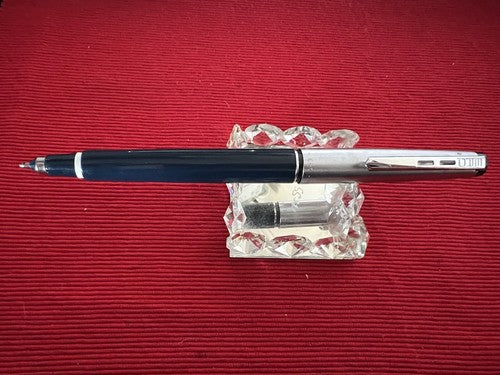 🔴 ERO penna stilografica sfera TWO IN ONE scrivono corpo blu cromato vintage