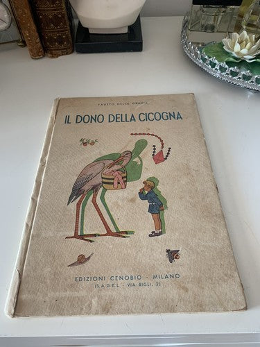 🔴 Book THE GIFT OF THE STORK Fausto Della Grazia Ancient Cenobio 1945 
