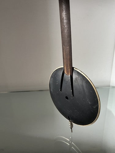 🔴 PENDOLO orologio muro parete DOPPIO BORDO METALLO asta legno ganci vintage