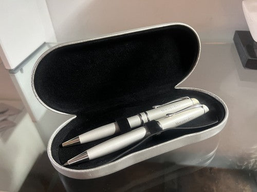 Mercedes Stylo-Plume Sphère + Crayon Mécanique Laque Argent de Collection