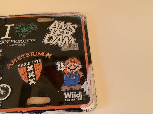 Amsterdam Werbeplakette, Wanddisplay, Metall, Emaille, Vintage 