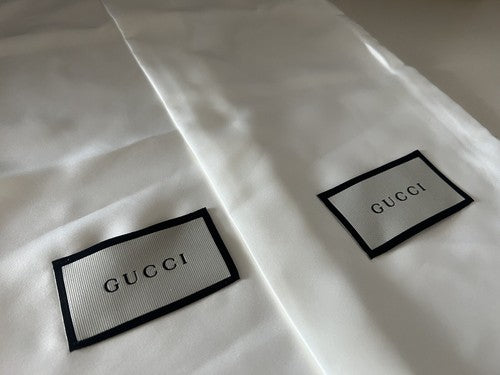 🔴 GUCCI sacche scarpe anti polvere con laccio beige poliestere L 16 h 40