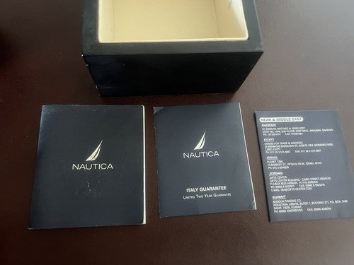 🔴 NAUTICA box scatola orologio legno cofanetto custodia con libretti garanzia