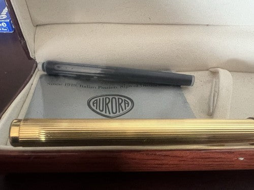 Aurora Stylo-Plume Stylo à Plume Marco Polo Doré Avec Cartouche Et Guarantee 
