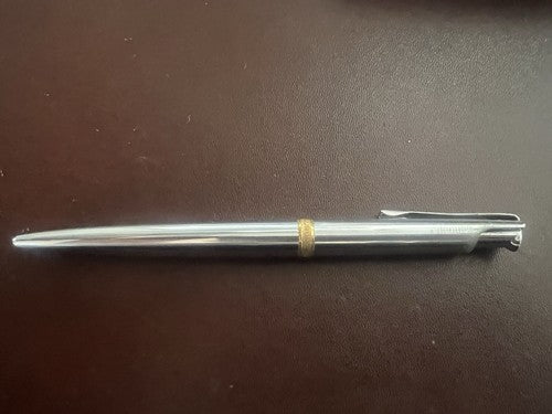 Aurora Stylo-Plume Sphère Automatique Chrome Profils Doré Écrit Vintage 