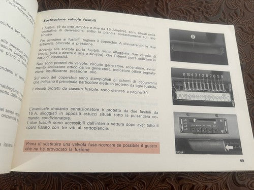 Fiat Ritmo Bedienungsanleitung, Wartung, Italienisches Original, Vintage 