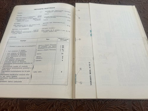 Autobianchi A 112 Lancia Booklet Car Use Maintenance Original Vintage