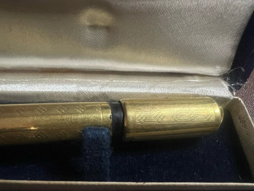 🔴 ANGLO AMER penna stilografica retrattile placcata ORO 18 CARATI vintage