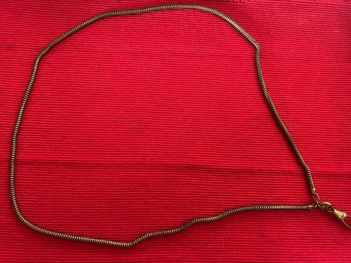 🔴 CATENA orologio tasca bronzata snodata con moschettone L 31 cm VINTAGE