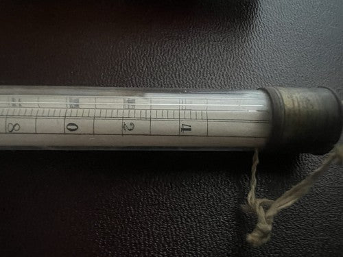 🔴 CENTIGRADE großes Glasampullenthermometer aus den 50er Jahren mit Holzkasten 