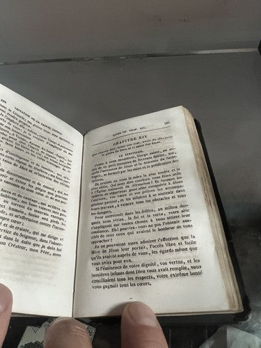 🔴 Book Madonna TRES-SAINTE VIERGE French ANTIQUE print from 1883 leather 