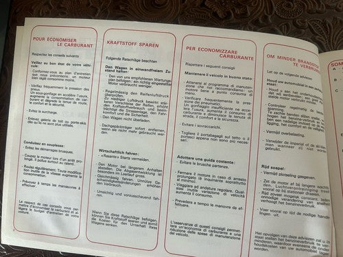 Peugeot 104 Booklet Car Use Maintenance International Original Vintage