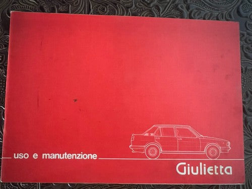 Giulietta Booklet Car Use Maintenance Italian Original Vintage