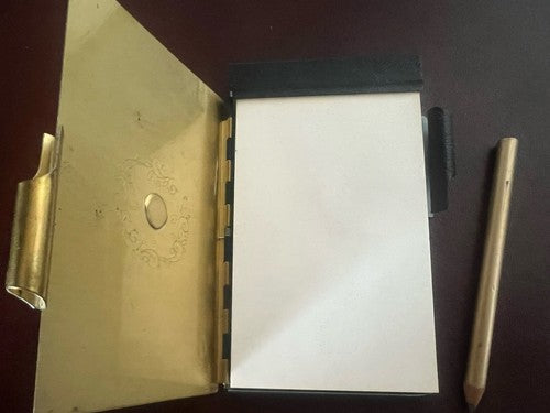 Lion's Club Bloc Notes Or Avec Écusson Et Crayon Vintage L 7 H 11