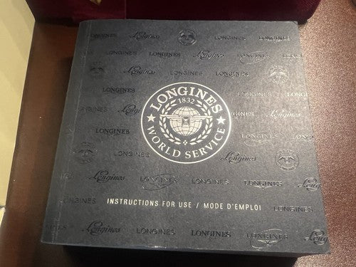 🔴 LONGINES box scatola orologio cofanetto astuccio custodia ISTRUZIONI completo
