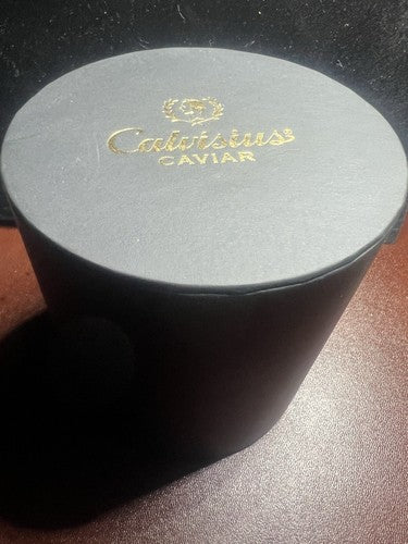 🔴 CALVISIUS scatola caviale vuota cofanetto astuccio custodia nera con fermi