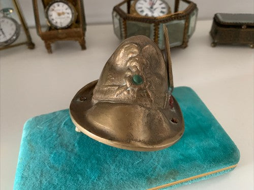 🔴 ALPINE Briefbeschwerer, massive Bronzeskulptur, dreidimensionale Vintage-Schreibtischfigur 