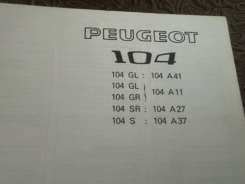 Peugeot 104 Booklet Car Use Maintenance International Original Vintage