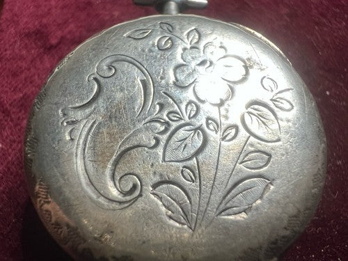 Montre Poche Argent 800 Femme Levier-Dos Manuel Fonctionne Vintage 1920