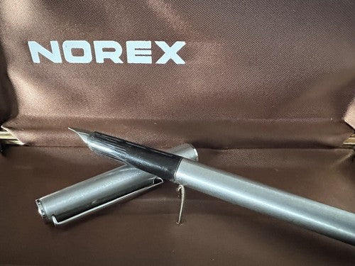 Norex Stylo-Plume Stylo à Plume Satin Chrome Cartouche Écrit Vintage