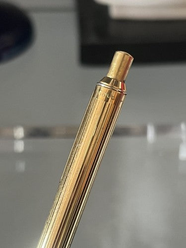 🔴 NOVA gold-plated metal push-button ballpoint pen writes vintage 