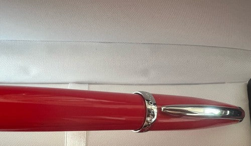 🔴 CAMPO MARZIO Kugelschreiber, roter Lack, Chromprofile, schreibt 