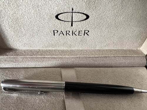 Parker 51 Crayon Mécanique Bijou Noir Chrome Conique Crayon Vintage