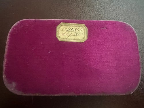 🔴 Scatola orecchini astuccio cofanetto velluto tessuto viola antico 1920