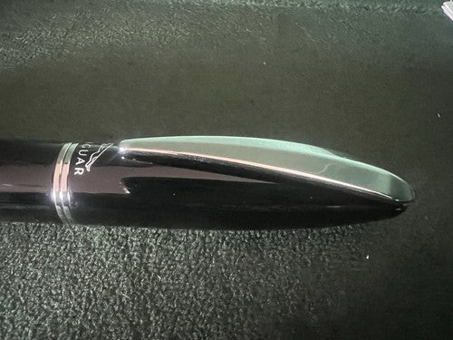 🔴 JAGUAR penna sfera lacca nera profili cromati garanzia ed astucci NUOVA
