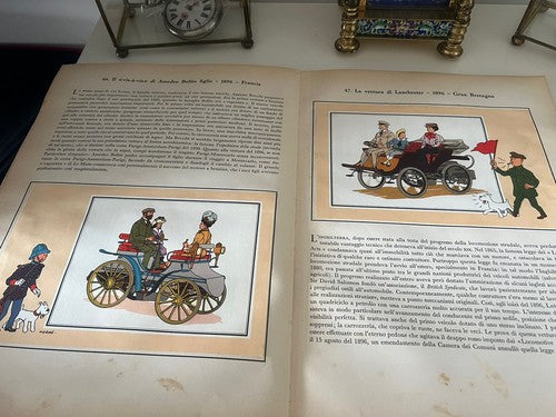 🔴 Vollständiges illustriertes Buch „L'AUTOMOBILE HERGE'“ aus dem Jahr 1963 in italienischer Sprache. 