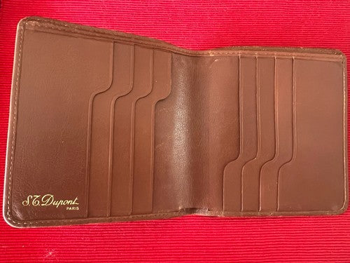 🔴 DUPONT portafoglio uomo pelle marrone porta banconote carte credito tascabile