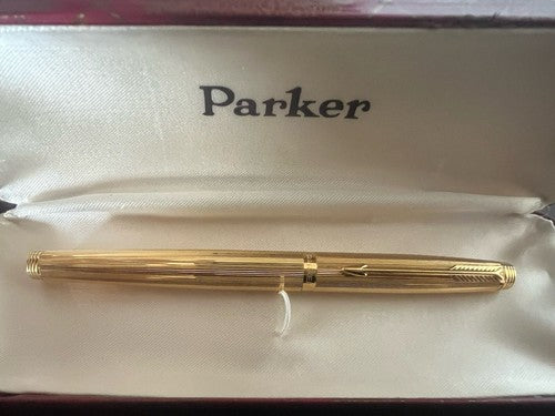 🔴 PARKER penna stilografica 75 placcata oro numerata pennino ORO 14 KT F nuova