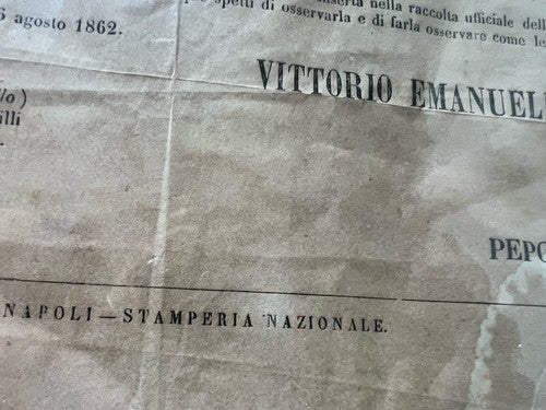 🔴 VITTORIO EMANUELE II legge conio monete 5 10 centesimi 1862 quadro ORIGINALE